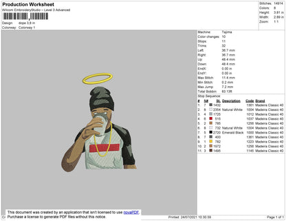 Dope Embroidery File 4 size