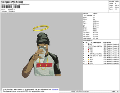 Dope Embroidery File 4 size