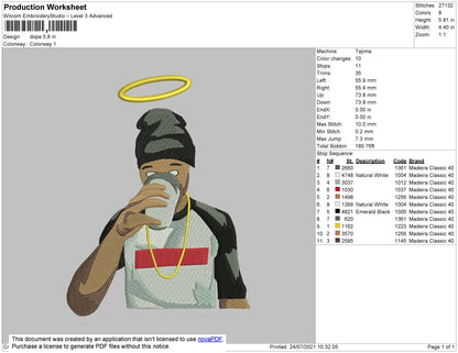 Dope Embroidery File 4 size