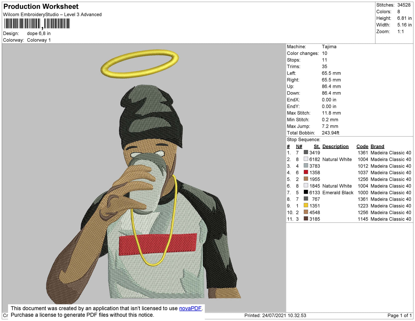 Dope Embroidery File 4 size