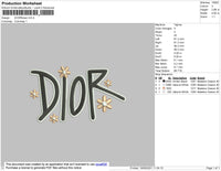 DiorFlower Embroidery File 4 size