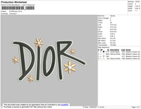 DiorFlower Embroidery File 4 size
