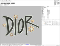 DiorFlower Embroidery File 4 size