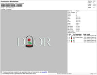 D1or Rose Rvs Embroidery File 4 size