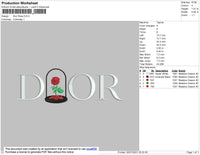 D1or Rose Rvs Embroidery File 4 size