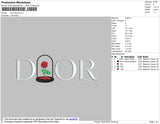 D1or Rose Rvs Embroidery File 4 size