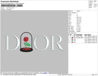 D1or Rose Rvs Embroidery File 4 size