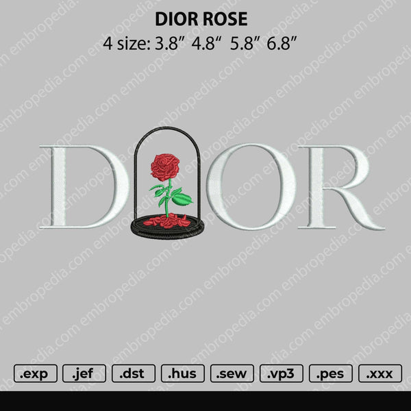 D1or Rose Rvs Embroidery File 4 size