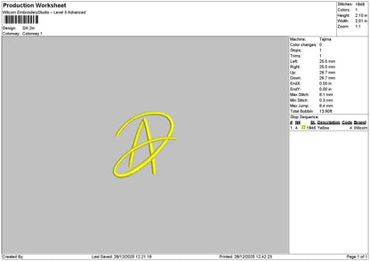 Datext 2812 Embroidery File 6 sizes
