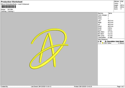 Datext 2812 Embroidery File 6 sizes