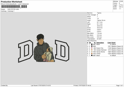 Dad Photo 070725 Embroidery File 6 sizes