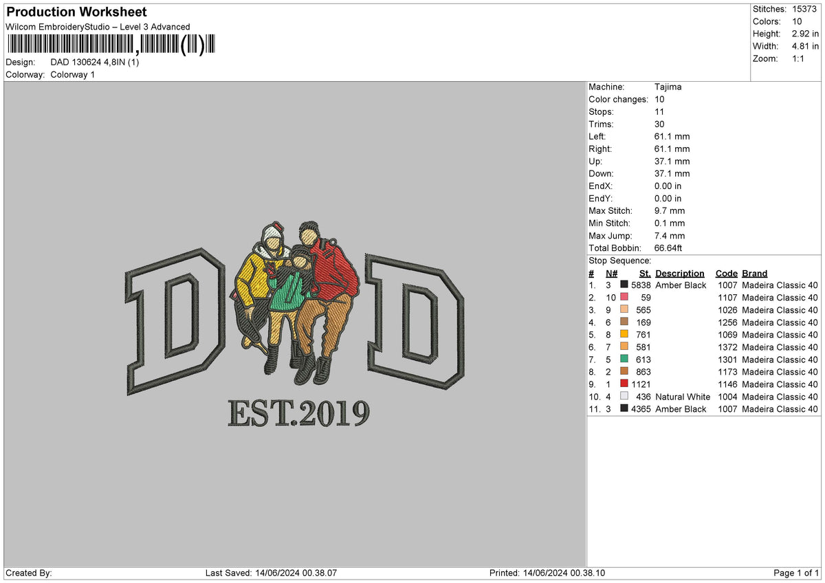 Dad 1306 Embroidery File 6 sizes