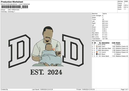 Dad 1306 Embroidery File 6 sizes