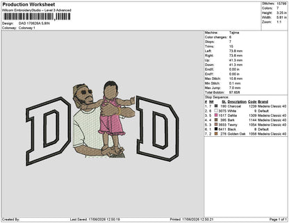 Dad Photo 170626A Embroidery Machine Design File