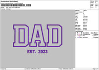 Dad 2023 App Embroidery File 6 sizes