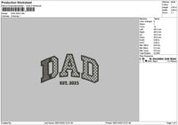 Dad 2025 Embroidery File 6 sizes
