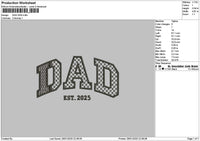 Dad 2025 Embroidery File 6 sizes