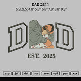Dad 2311 Embroidery File 6 sizes