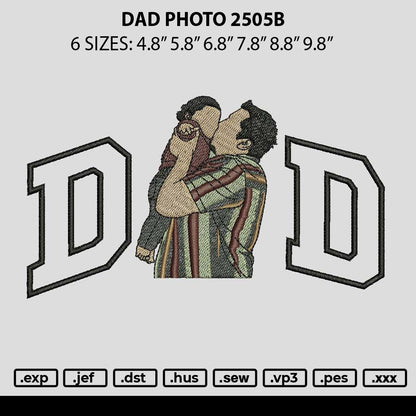 Dad Photo 2505b Embroidery File 6 sizes
