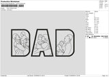 Dad 3024c Embroidery File 6 sizes