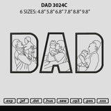 Dad 3024c Embroidery File 6 sizes