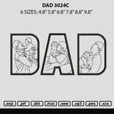 Dad3024c Embroidery File 6 sizes