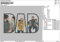 Dad 3008 Embroidery File 6 sizes