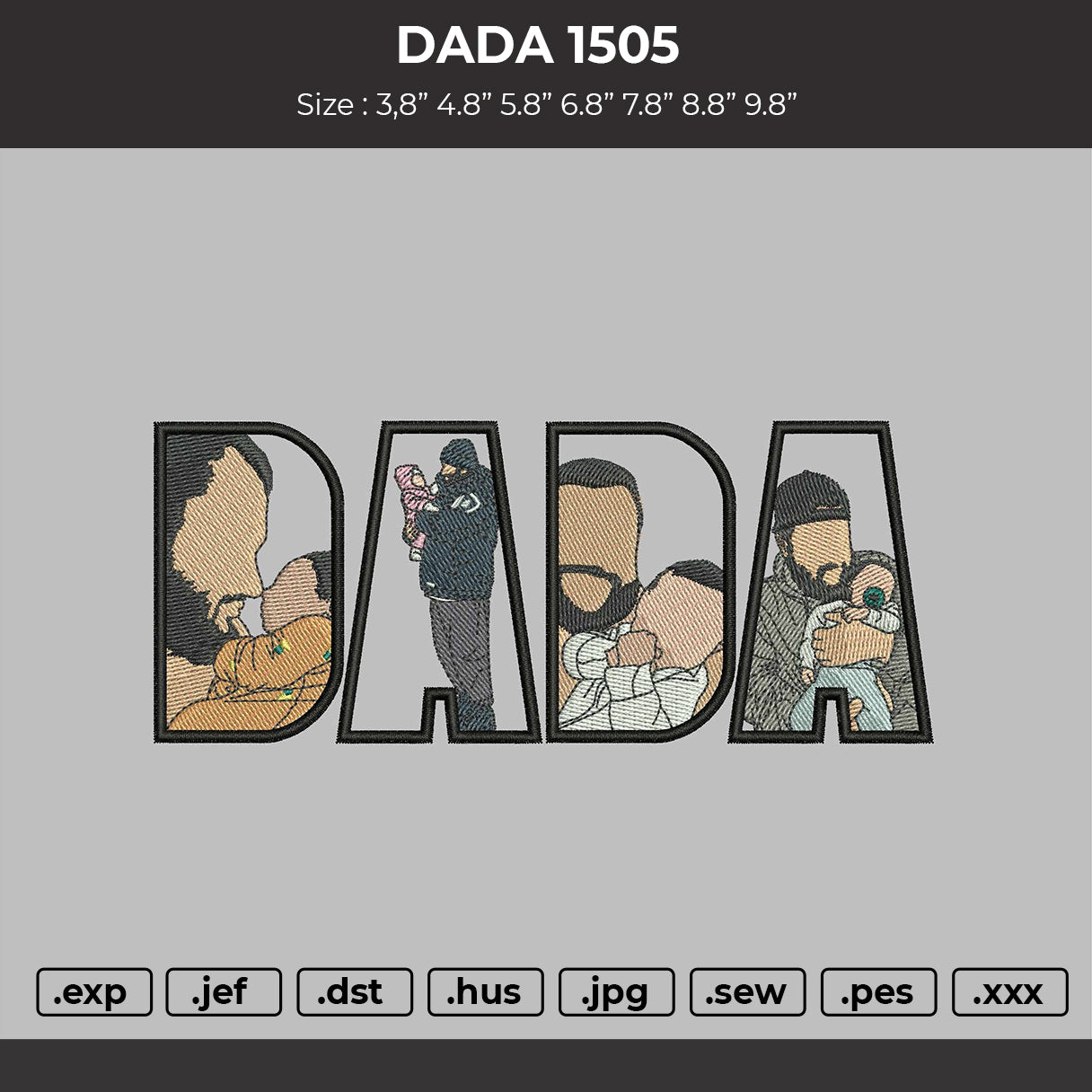 Dada 1505 Embroidery File 6 sizes