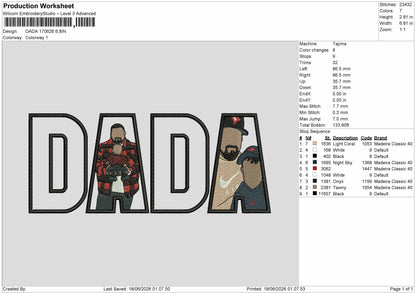 Dada Photo 170626B Embroidery Machine Design File