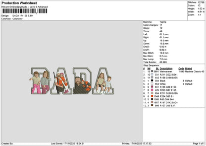 Dada Photoflat 1711 Embroidery File 6 sizes