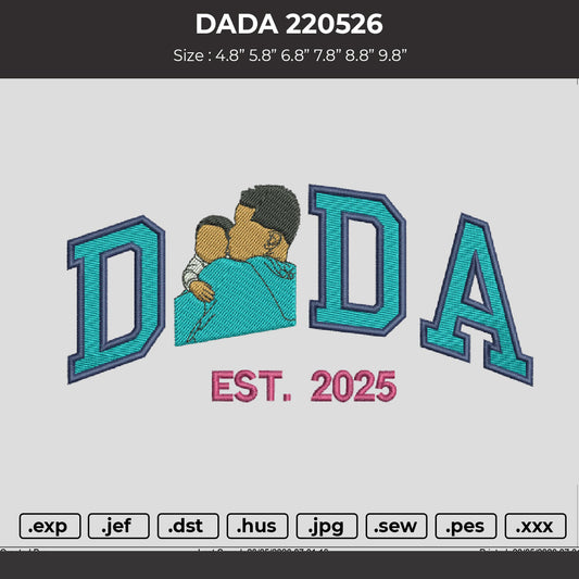 Dada 2205 Embroidery File 6 sizes
