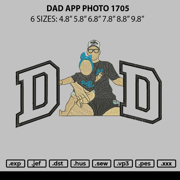 Dad App Photo 1705 Embroidery File 6 sizes