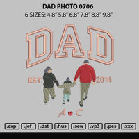 Dad Photo 0706 Embroidery File 6 sizes