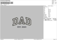 Dad est24 Embroidery File 6 sizes