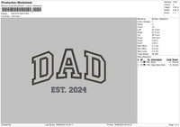 Dad est24 Embroidery File 6 sizes
