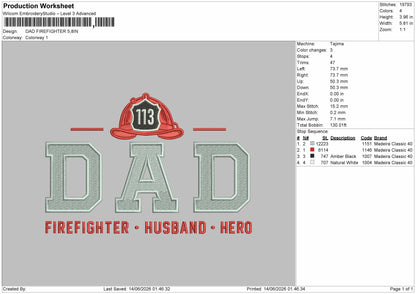 Dad Text 1406 Embroidery Machine Design File 6 sizes