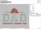 Dad Text 1406 Embroidery Machine Design File 6 sizes