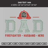 Dad Text 1406 Embroidery Machine Design File 6 sizes