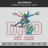 Dad Greninja Embroidery Machine Design File 6 sizes