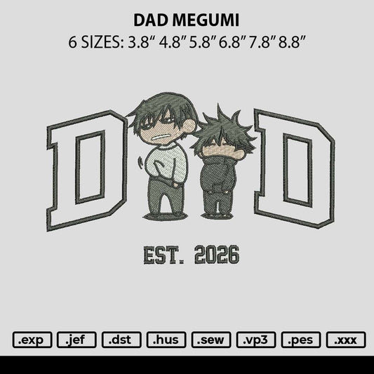 Dad Megumi Embroidery File 6 sizes