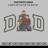 Dad Photo 0406a Embroidery File 6 sizes