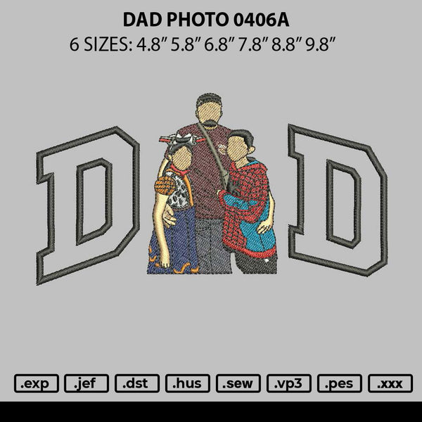 Dad Photo 0406a Embroidery File 6 sizes