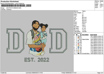Dad Photo 0606a Embroidery File 6 sizes