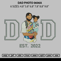 Dad Photo 0606a Embroidery File 6 sizes