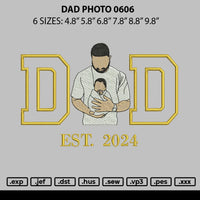 Dad Photo 0606 Embroidery File 6 sizes