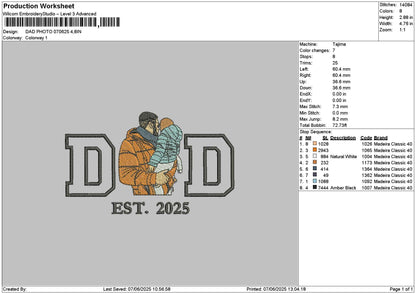 Dad Photo 0706 Embroidery File 6 sizes
