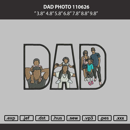 Dad Photoline 110626 Embroidery Machine Design File