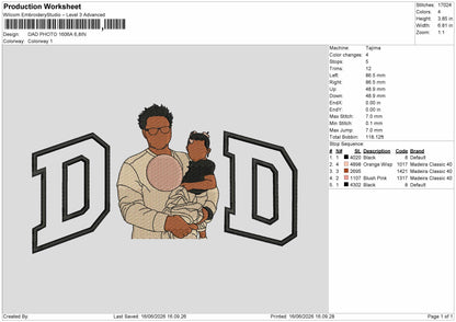 Dad Photo 1606a Embroidery Machine Design File 6 sizes