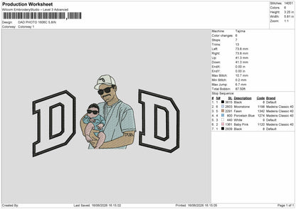 Dad Photo 1606c Embroidery Machine Design File 6 sizes