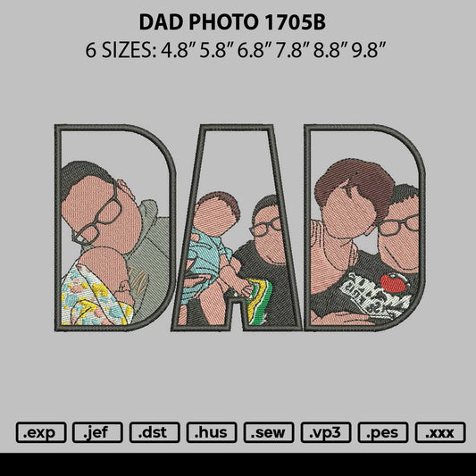 Dad Photo 1705b Embroidery File 6 sizes